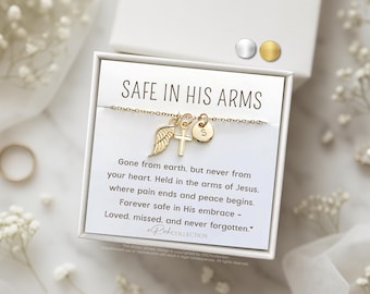 Cross Name Necklace with Wings, Angel Wings Necklace, Memorial Wing Necklace, Remembrance Gifts, Personalized Grieving Gift, Angel Necklace