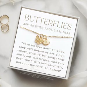 Butterfly Necklace Gift | Sentimental Bereavement Jewelry Personalized Remembrance Gift for Grief Loss | Sympathy Keepsake in Loving Memory