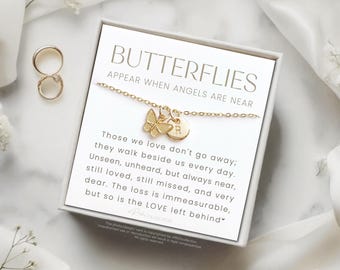 Butterfly Necklace Gift | Sentimental Bereavement Jewelry Personalized Remembrance Gift for Grief Loss | Sympathy Keepsake in Loving Memory