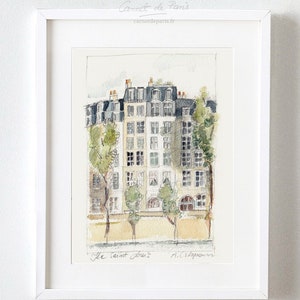 Ile Saint Louis - Paris Watercolor, Paris Art Print, Paris wall art, Paris Poster, Paris Painting, Paris Art, Paris Watercolour Painting,