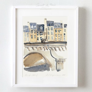 Pont Neuf - Paris Watercolor, Paris Art Print, Paris wall art, Paris Poster, Paris Painting, Paris Art, Paris Watercolour Painting,
