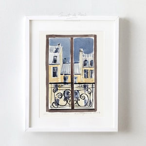 La Fenêtre - Paris Watercolor, Paris Art Print, Paris wall art, Paris Illustration, Paris Painting, Paris Art, Paris Watercolour Painting,