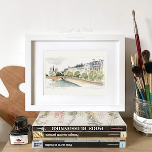 Notre Dame, Paris - Aquarela de Paris, Impressão artística de Paris, Arte de parede de Paris, Pôster de Paris, Pintura de Paris, Arte de Paris, Pintura em aquarela de Paris,