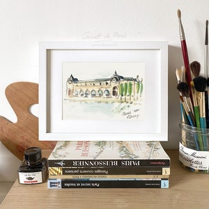 Musée d&#39;Orsay - Paris Watercolor, Paris Art Print, Paris wall art, Paris Poster, Paris Painting, Paris Art, Paris Watercolour Painting,
