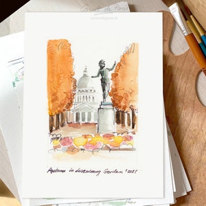 Jardin du Luxembourg - Paris Watercolor, Paris Art Print, Paris wall art, Paris Poster, Paris Painting, Paris Art, Paris Watercolor Painting