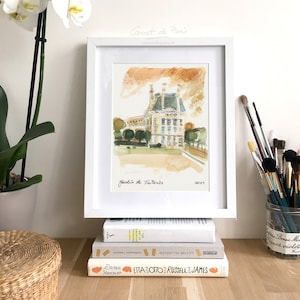Jardin des Tuileries - Paris Watercolor, Paris Art Print, Paris wall art, Paris Poster, Paris Painting, Paris Art, Paris Watercolor Painting