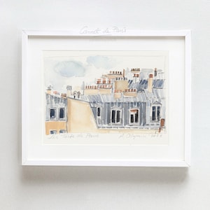 Les Toits de Paris, Paris Watercolor, Paris Art Print, Paris wall art, Paris Poster, Paris Painting, Paris Art, Paris Watercolor Painting