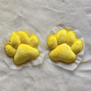Plush Yellow Paw Pad Bean Cat Style Stuffed Mochi for Furry Socks Gloves Accessories