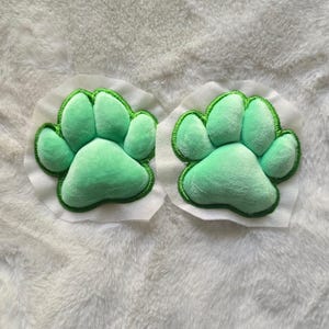 Plush Green Paw Pad Bean Cat Style Stuffed Mochi for Furry Socks Gloves Accessories