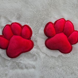 Plush Red Paw Pad Bean Cat Style Stuffed Mochi for Furry Socks Gloves Accessories