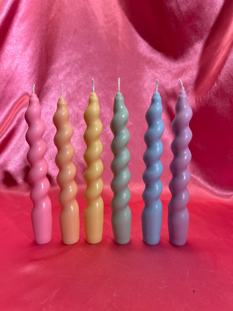 Handmade twisty Taper Spiral Pillar Candle Twisted Taper Etsy