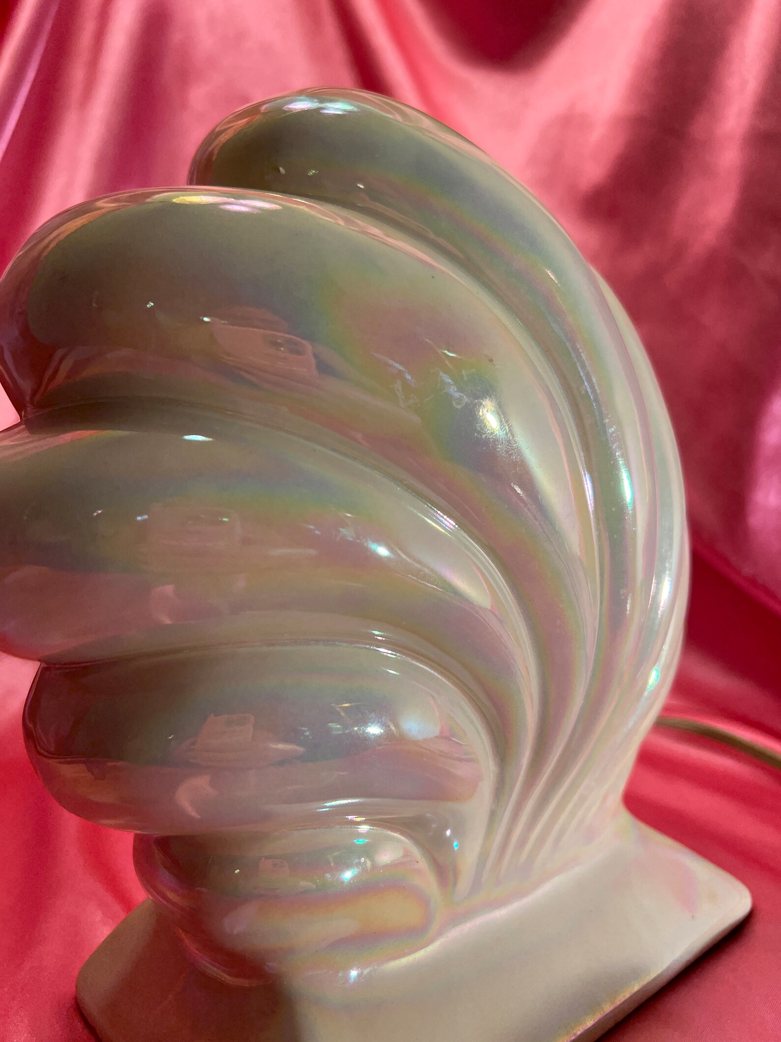 Iridescent Art Deco Shell TV Lamp Vintage TV Lamp Shell Lamp Etsy