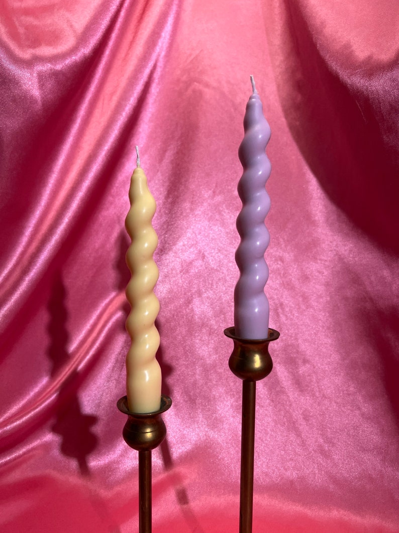 Handmade twisty Taper Spiral Pillar Candle Twisted Taper Etsy