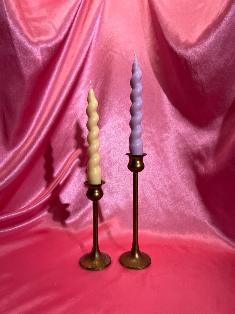 Handmade twisty Taper Spiral Pillar Candle Twisted Taper Etsy