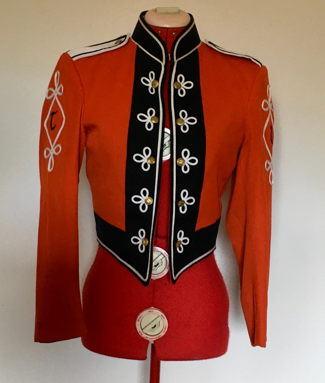 Red cropped marching band jacket Etsy