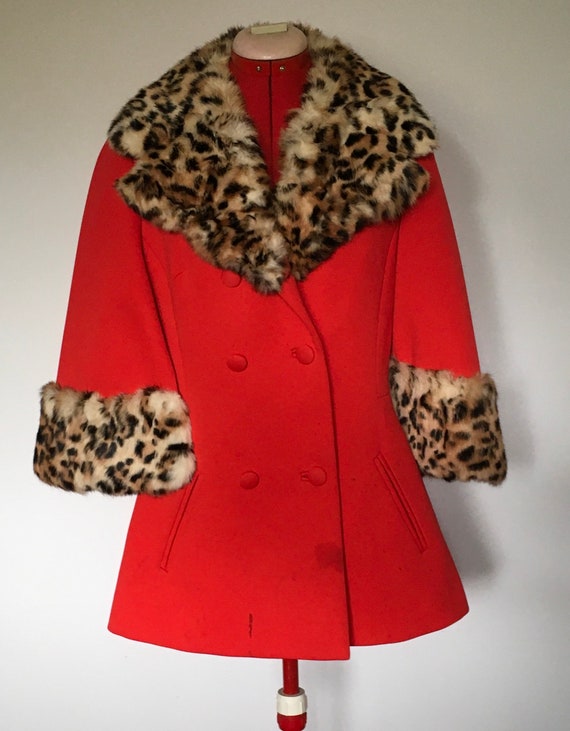 1950s or 1960s Lilli Ann leopard fur double breast