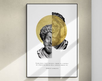 Marcus Aurelius Quote Art Print, Philosophy Gift for Stoic, Motivational Gift Words of Wisdom, Positive Affirmations, Stoicism, Poster Print