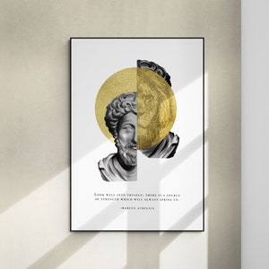 Marcus Aurelius Quote Art Print, Philosophy Gift for Stoic, Motivational Gift Words of Wisdom, Positive Affirmations, Stoicism, Poster Print