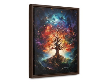 William Blake-Inspired Cosmic Tree Canvas Print - A Mystical Christmas Gift, Holiday Decor and Art Enthusiasts, Embracing Spiritual Imagery