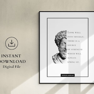 Marcus Aurelius Art, Philosophy Gift, Stoicism Printable Wall Art, Motivational Gift, Words of Wisdom, Amor Fati,Memento Mori,Aurelius Quote