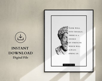 Marcus Aurelius Art, Philosophy Gift, Stoicism Printable Wall Art, Motivational Gift, Words of Wisdom, Amor Fati,Memento Mori,Aurelius Quote