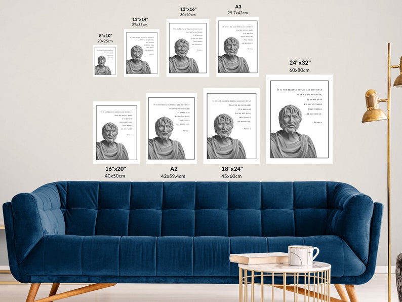May include: A black and white print of a bust of a man with a quote about the importance of honesty and integrity. The print is available in various sizes, including 8x10 inches, 11x14 inches, 12x16 inches, 16x20 inches, 18x24 inches, 24x32 inches, and A2.