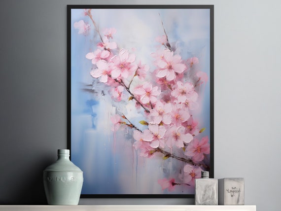 Printable Artwork, Spring Whisper Pink Cherry Blossoms Watercolor Digital  Download, Kids Room Decor, One of a Kind Gift 