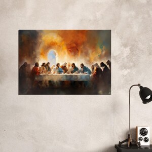 The Last Supper Watercolor Art Print With Jesus and Disciples Ideal