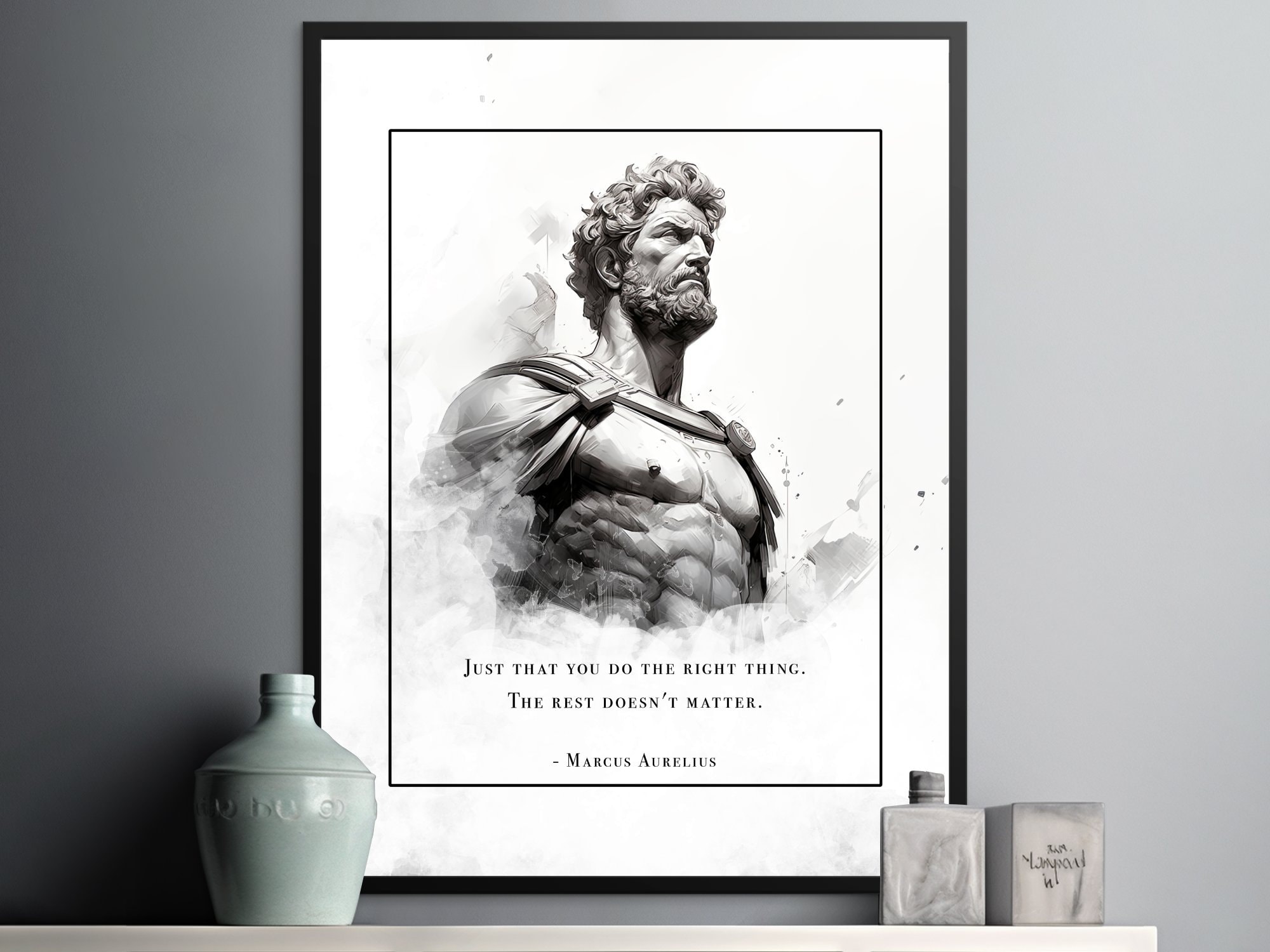 Marcus Aurelius Stoic Print, On Righteous Action and Stoic Indifference - Perfect for Philosophy Lovers