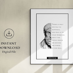 Epictetus Philosophy Quote, Stoicism Poster, Gift for Stoics, Philosophy Student Gift, Printable Wall Art, Motivational, Instant Download