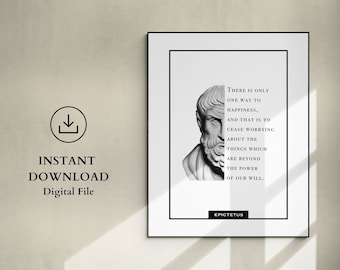 Epictetus Philosophy Quote, Stoicism Poster, Gift for Stoics, Philosophy Student Gift, Printable Wall Art, Motivational, Instant Download