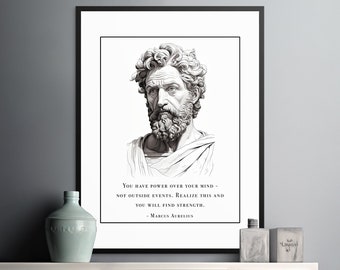 Digital Download, Marcus Aurelius Quote on Inner Strength - Perfect Gift for Inspiration Lovers, Philosophy Enthusiasts