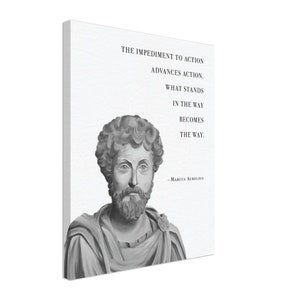 Marcus Aurelius Canvas Print - Stoic Philosophy Quote Wall Art - Inspirational Holiday Gift for Motivation, Leadership, and Resilience