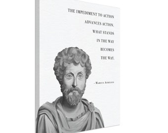 Marcus Aurelius Canvas Print - Stoic Philosophy Quote Wall Art - Inspirational Holiday Gift for Motivation, Leadership, and Resilience