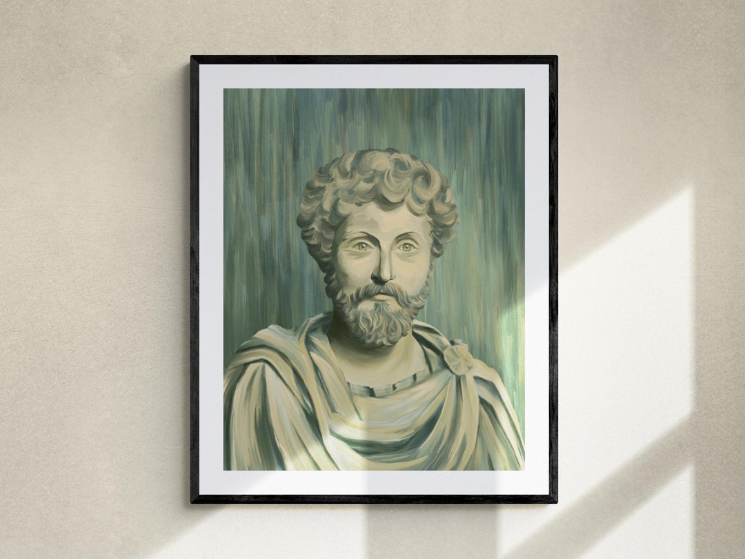 Marcus Aurelius Portrait Art Print, Philosophy Gift for Stoic, Stoicism ...