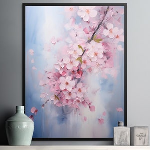 Spring Whisper, Pink Cherry Blossoms Aquarel Digitale Download, Serene Art Print, Badkamer en Keuken Muur Decor, Cadeau voor natuurliefhebbers