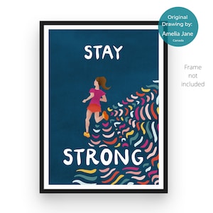 Runner Print, Wall Art Running Poster, Running Girl, Gift for Triathlete Woman, Running Print Gift, Female Runner Poster, Gift for Runner