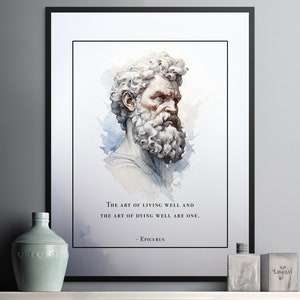 Epicurus Digital Wisdom, Life Death as Art - Ancient Insights on Harmonious Existence Embracing Dualities