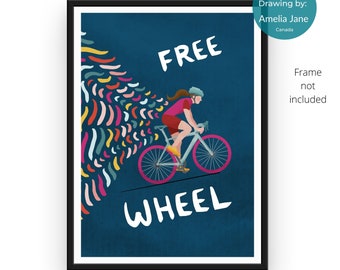 Wall Art Cycling Painting Athlete Road Cycling Girl Cyclist Poster Gift for Triathlete Woman Cycling Print Gift For Female Cyclist Poster