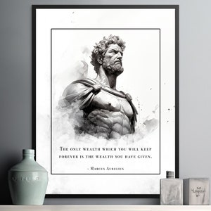 Marcus Aurelius Digital Wisdom, True Wealth is What&#39;s Given Away - Stoic Insights on Generosity and Legacy