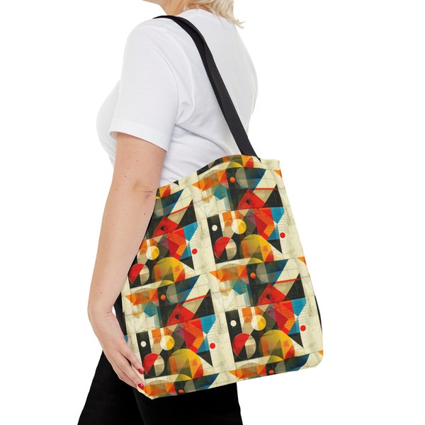 Abstract Geometric Artistry Collection - Modern, Bold, and Visually Stimulating Tote Bag, Artistic Beach Bag, Gift for Girlfriend