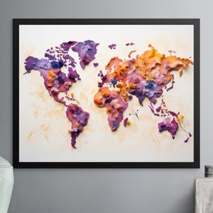 Violet Earth - Purple Globe Aquarell Sofortiger digitaler Download, Frieden und Harmonie, Liebe für die Welt, Vereinigte Menschen, Geschenk für Reisende