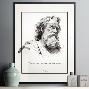 Plato Art Piece, Soul as Body&#39;s Pilot - Ancient Reflections on Inner Guidance and Existence