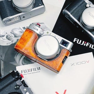Camera Case Venus design Fujifilm X100V X100VI X100F leather handcrafted half case HandMade Camera leather protection,gift for photographers