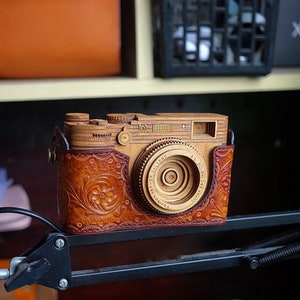 Cameratas | Venus 1 ontwerp Fujifilm X100V X100F lederen handgemaakte halve tas Handgemaakte camera lederen bescherming, cadeau voor fotografen.