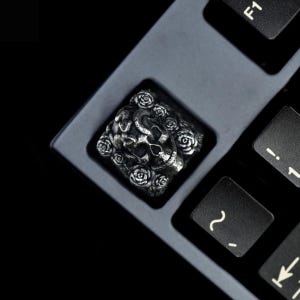 Skull Keycap: Handmade Sterling Silver Artisan Keycap for Mechanical Keyboard image 3