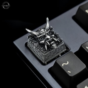 Hannya Sakura type 4 Keycap Perfect Gift collection Custom Handmade  Premium Solid Sterling Silver Keycap for Mechanical Gaming Keyboard Art