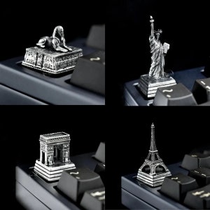 MiniDiary| 4 Wonders of the world Limited  Keycap Custom Handmade  Premium Solid Sterling Silver Keycap for Mechanical Gaming Keyboard Gift