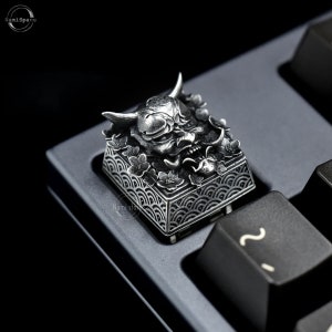 Hannya Sakura Keycap Perfect Gift collection Custom Handmade  Premium Solid Sterling Silver Keycap for Mechanical Gaming Keyboard Art