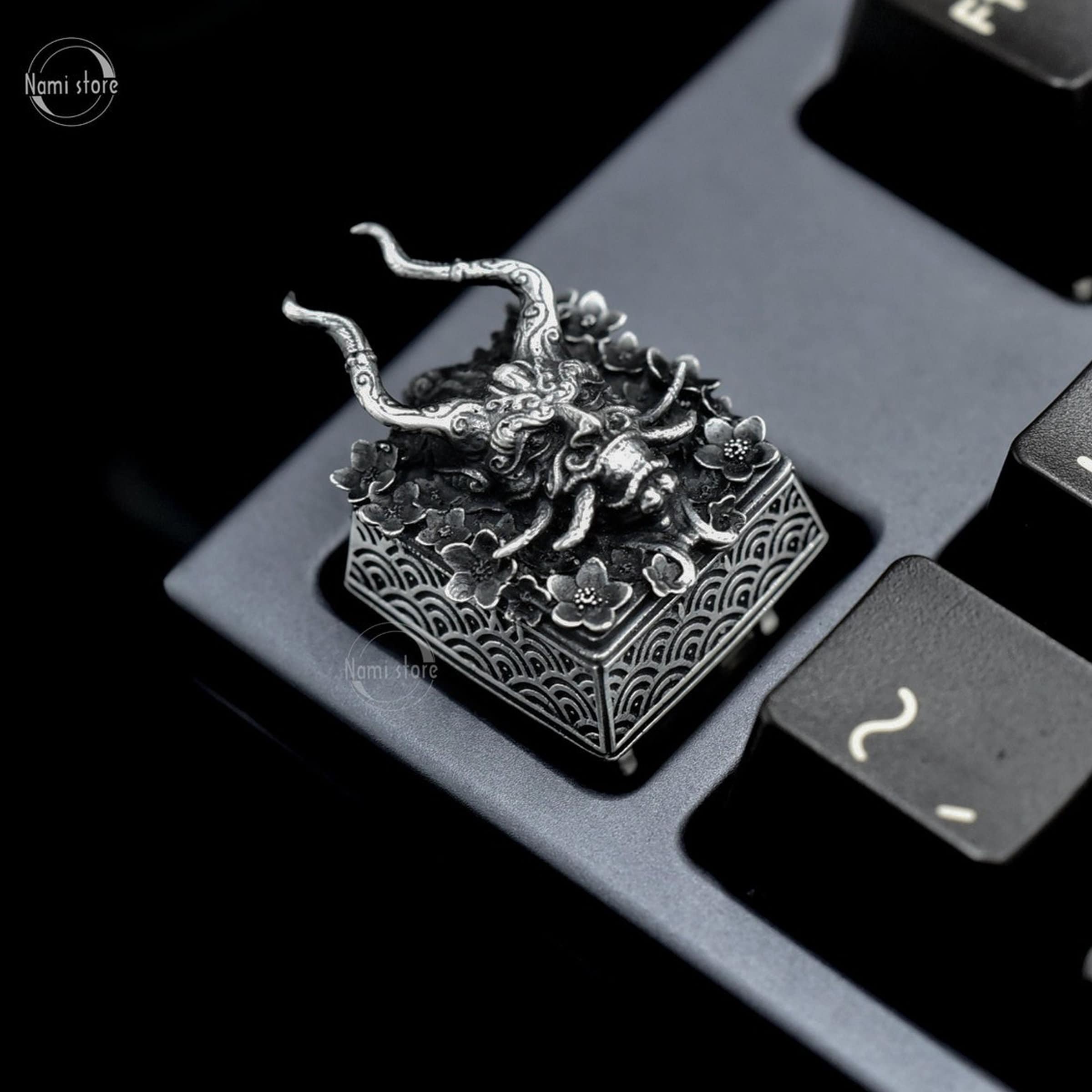 MiniDiary| Amazing Keycap Perfect Gift collection Custom Handmade  Premium Solid Sterling Silver Keycap for Mechanical Gaming Keyboard Art